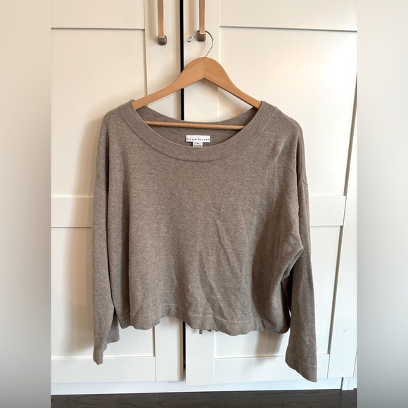 Bryn Walker Tan Long Sleeve Cotton Top Size Medium  casual basic - Picture 1 of 5